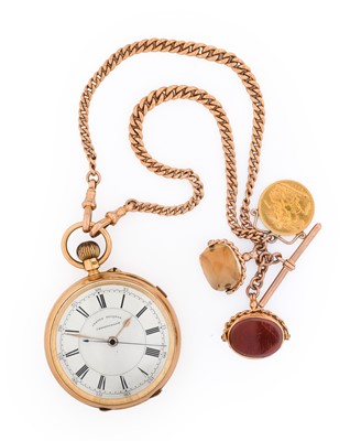 Lot 2467 - An 18 Carat Gold Open Faced Chronograph Pocket...