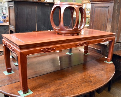 Lot 1250 - A Chinese Hardwood Rectangular Coffee Table,...