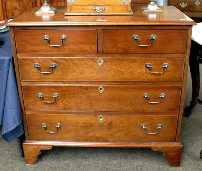 Lot 1275 - A Georgian Style Fruitwood Chest of Two Short...