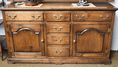 Lot 1220 - An 18th century Style Oak Dresser Base, with...