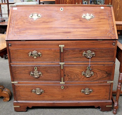 Lot 1198 - A 19th Century Camphor Wood Campaign Bureau,...