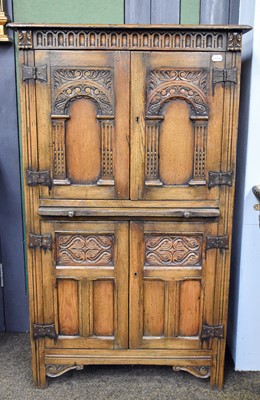 Lot 1226 - A Titchmarsh & Goodwin Style Oak Cupboard, two...