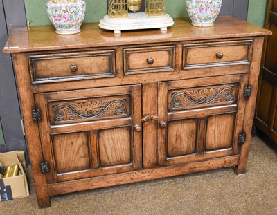 Lot 1228 - An Oak Reproduction Dresser Base, in the style...