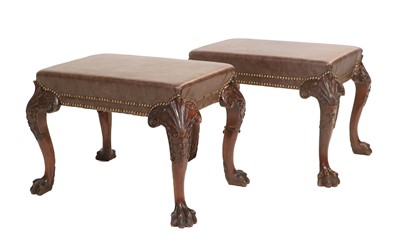 Lot 862 - A Pair of Early 20th Century Carved Mahogany...