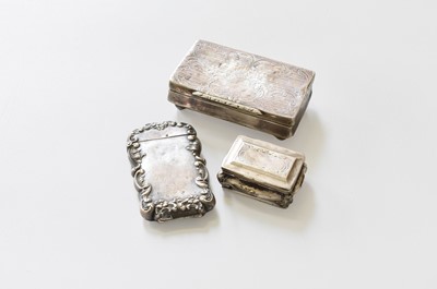 Lot 91 - Three Various Silver Boxes, comprising a...