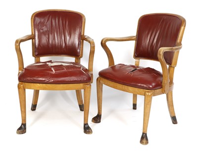 Lot 1274 - A Pair of Walnut Open Armchairs, by repute...