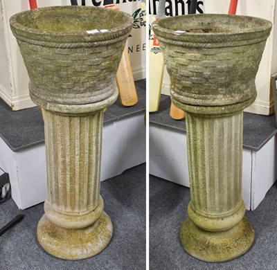 Lot 1173 - A Pair of Composite Garden Planters,...