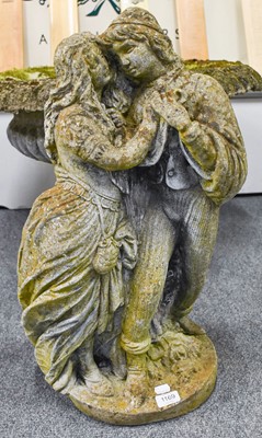 Lot 1169 - A Composite Garden Figural Group, of lovers...