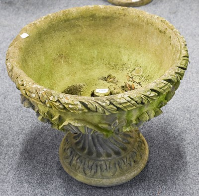 Lot 1166 - A Composite Garden Urn, of circular form with...