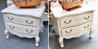 Lot 1127 - A Pair of French Style White Painted...