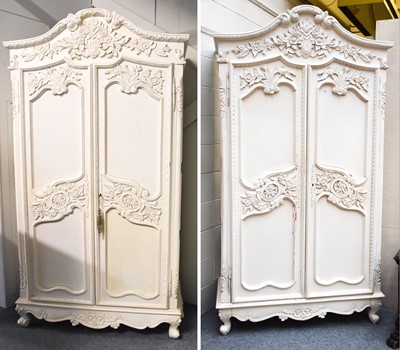 Lot 1124 - A Pair of Large French Style White Painted...