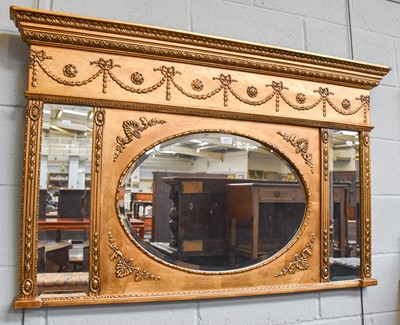 Lot 1217 - A 19th century Style Gilt Overmantle Mirror,...