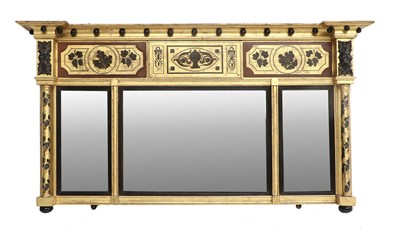 Lot 890 - A Regency Gilt and Part-Ebonised Overmantel...