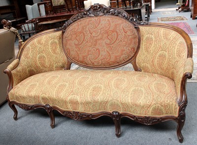 Lot 1196 - A Mid Victorian Carved Rosewood Settee