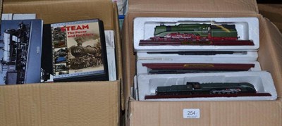 Lot 254 - A collection of boxed Atlas 'OO' gauge models of locomotives, with paperwork and DVD, in two boxes