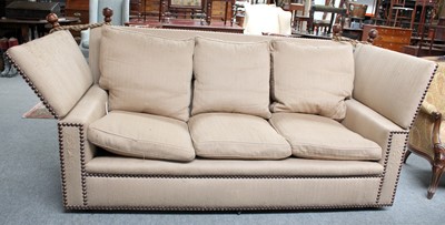 Lot 1210 - A Knole Style Drop End Sofa, with mahognay...