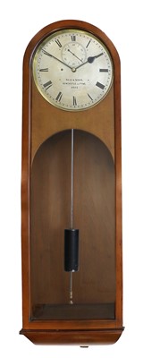 Lot 303 - A Mahogany Wall Regulator, case with arched...