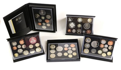 Lot 286 - 5x UK Proof Sets, comprising; 2008 deluxe,...