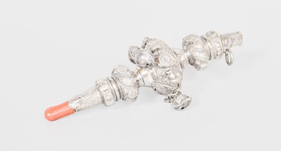 Lot 60 - A Victorian Silver and Coral Child's Rattle...