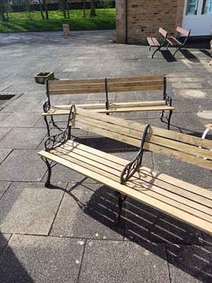 Lot 1135A - Pair of Slatted Garden Benches, 175cm (each)