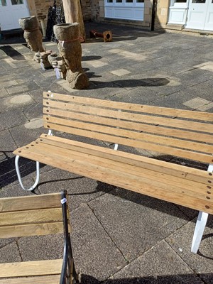 Lot 1136A - A Slatted Garden Bench, 153cm