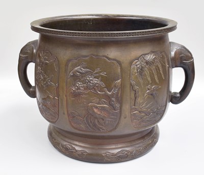 Lot 266 - A Japanese Meiji Period Bronze Jardiniere,...