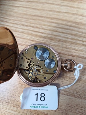 Lot 18 - A 9 Carat Gold open Faced Pocket Watch, signed...