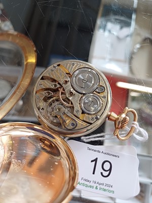 Lot 19 - A 14 Carat Gold Open Faced Pocket Watch,...