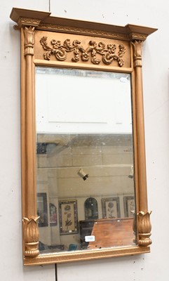 Lot 1160 - A Gilt Pier Mirror, 96cm by 64cm