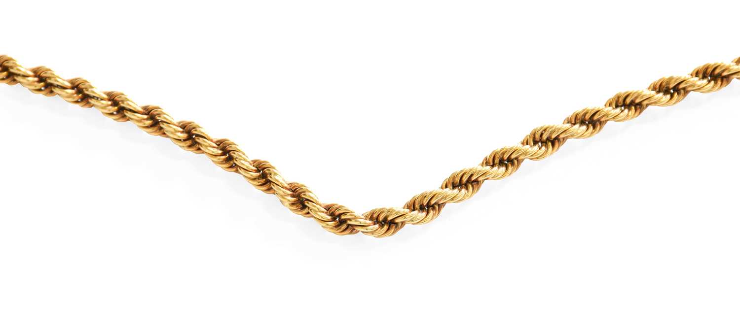 Lot 48 - A 9 Carat Gold Rope Twist Necklace, length 41.3cm