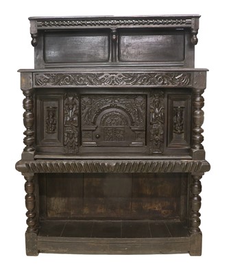 Lot 709 - A Late 16th Century Carved Oak Livery Cupboard,...