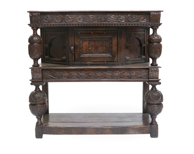 Lot 654 - A Joined Oak Standing Livery Cupboard, early...