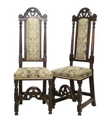 Lot 740 - A Pair of Late 17th Century Carved Oak Back...