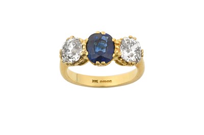 Lot 2233 - An 18 Carat Gold Sapphire and Diamond Three...