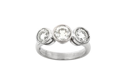 Lot 2207 - An 18 Carat White Gold Diamond Three Stone...