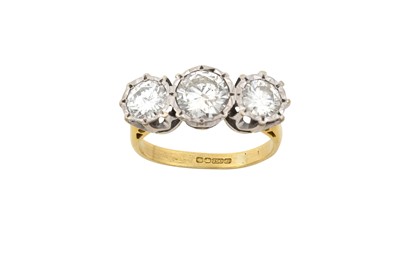 Lot 2197 - An 18 Carat Gold Diamond Three Stone Ring the...