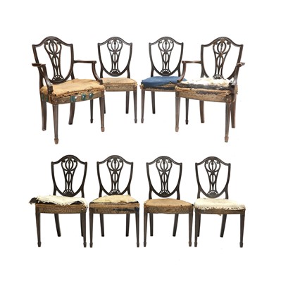 Lot 322 - A Set of Eight (6+2) Mahogany Dining Chairs,...