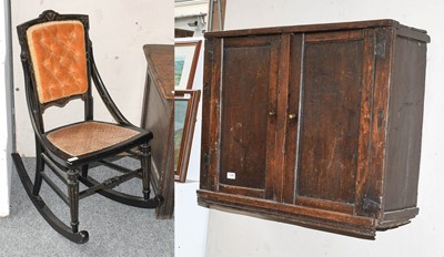 Lot 1188 - A 18th Century Oak Panelled Wall Cabinet, 77cm...