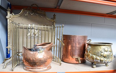 Lot 277 - A 19th Century Coal Bucket, copper helmet form...