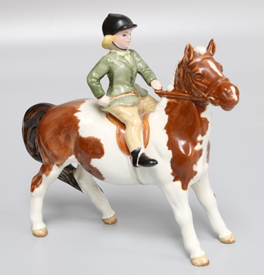 Lot 118 - Beswick Girl on Pony, model No. 1499, skewbald...