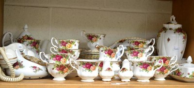 Lot 291 - Royal Albert Old Country Roses tea service; vase and cover; and telephone, etc