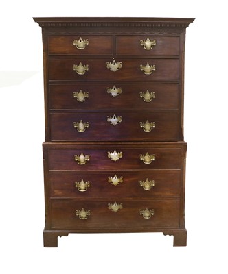 Lot 327 - A George III Mahogany Chest on Chest, late...