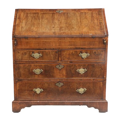 Lot 1370 - A Queen Anne Walnut and Featherbanded Bureau,...