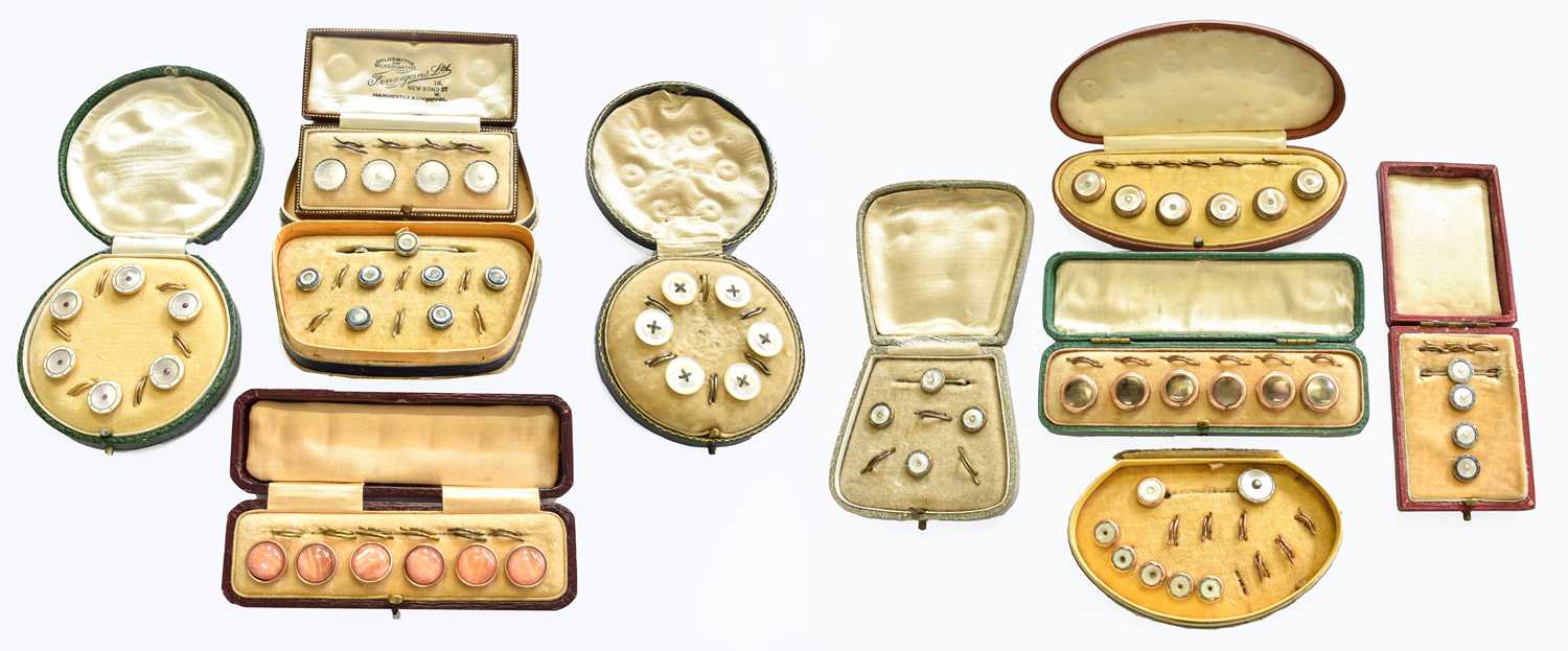 Lot 89 - Ten Button Suites, of varying designs, each