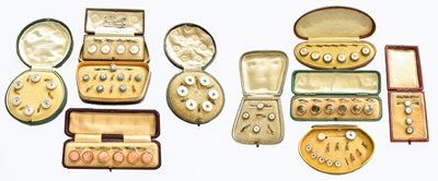 Lot 89 - Ten Button Suites, of varying designs, each cased