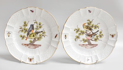 Lot 164 - A Pair of Meissen Porcelain Plates, 18th...