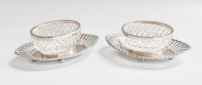 Lot A Pair of Edward VII Silver-Mounted Cut-Glass...