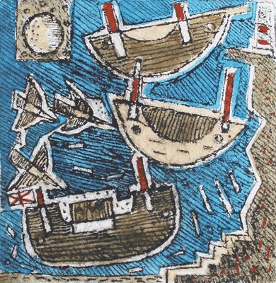 Lot 1063 - William Black (Contemporary) "Moored Boats"...