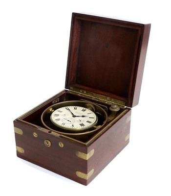 Lot 690 - A Mahogany Eight Day Deck Watch, signed...