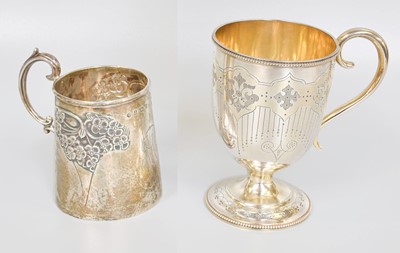 Lot Two Victorian Silver Christening-Mugs, One by...
